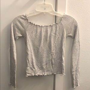 Brandy Melville gray off the shoulder long sleeve